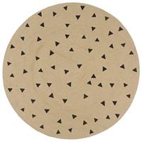 VidaXL Vloerkleed handgemaakt met driehoek print 120 cm jute - thumbnail
