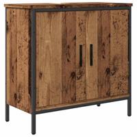 Wastafelkast 60x30x60 cm bewerkt hout oud houtkleurig - thumbnail