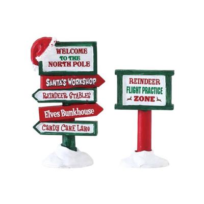 Kerstfiguur North pole signs set of 2 LEMAX - Lemax Kerstfiguur North pole signs set of 2 LEMAX - Lemax