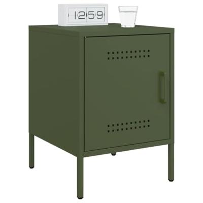 Nachtkastjes 2 st 36x39x50,5 cm staal olijfgroen