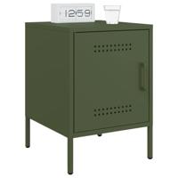 Nachtkastjes 2 st 36x39x50,5 cm staal olijfgroen - thumbnail
