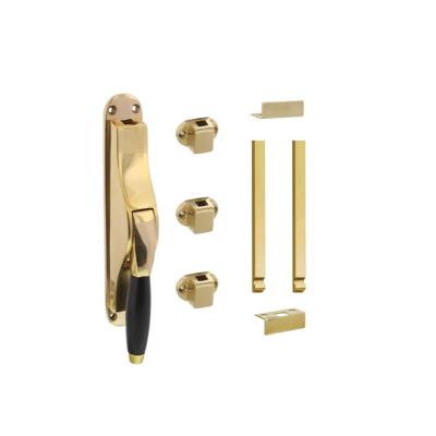 Set pomp-espagnolet Ton basic inclusief stangenset 2x 1250mm messing gelakt/ebbenhout