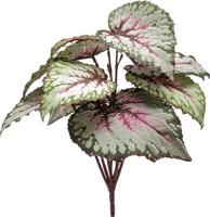 Begonia leaves bush 25 cm grey/pink kunstbloem zijde nepbloem Emerald - Emerald - thumbnail