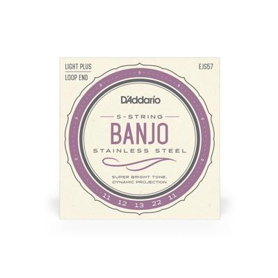 D'Addario EJS57 Stainless Steel Custom Medium 11-22 snaren voor vijfsnarige banjo D'Addario EJS57 Stainless Steel Custom Medium 11-22 snaren voor vijfsnarige banjo