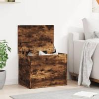 Opbergbox 60x42x46 cm bewerkt hout gerookt eikenkleurig - thumbnail
