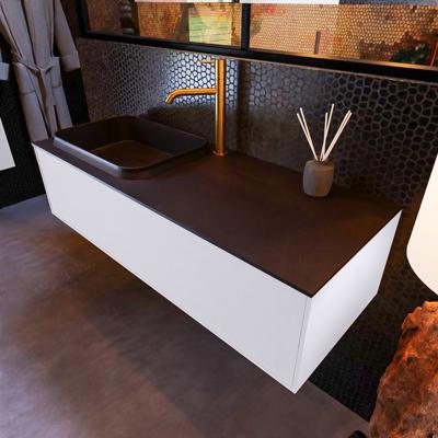 Badkamermeubelset Mondiaz Erin 120 cm met 1 Lade met RIDGE Wastafel Links Urban met 1 kraangat Greeploos Mat Cale Badkamermeubelset Mondiaz Erin 120 cm met 1 Lade met RIDGE Wastafel Links Urban met 1 kraangat Greeploos Mat Cale