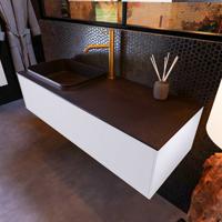 Badkamermeubelset Mondiaz Erin 120 cm met 1 Lade met RIDGE Wastafel Links Urban met 1 kraangat Greeploos Mat Cale - thumbnail