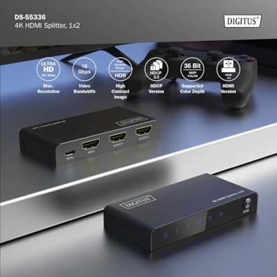 Digitus DS-55336 video splitter HDMI 2x HDMI