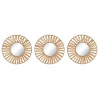 Set spiegels Home ESPRIT Natuurlijk Scandi 20 x 2 x 20 cm (3 Onderdelen) - thumbnail