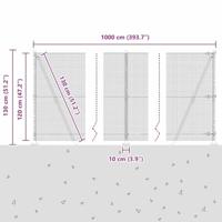 VidaXL Afrasteringspaal zilver 10 x 1,2 m (16 x 16 mm gaas) staal - thumbnail