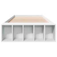 Bedframe bewerkt hout wit 90x190 cm - thumbnail