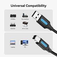 Vention COQBI USB-kabel USB 2.0 3 m USB A USB B Zwart - thumbnail