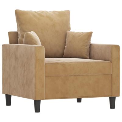 4-delige Loungeset met kussens fluweel bruin - thumbnail