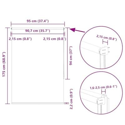 Rolgordijn verduisterend 95x175 cm stofbreedte 90,7cm polyester Rolgordijn verduisterend 95x175 cm stofbreedte 90,7cm polyester