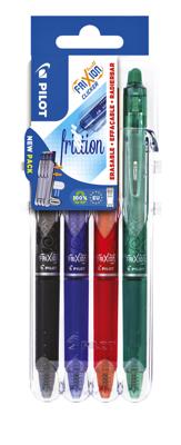 Pilot intrekbare roller FriXion Ball Clicker Set 2 Go, medium punt, 0,7 mm, blister met 4 stuks