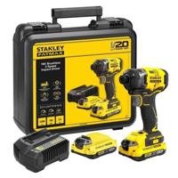 Stanley FATMAX SFMCF820D2K V20 18V Brushless Accu Slagschroevendraaier | 2 x 2.0Ah en lader | In Koffer - SFMCF820D2K-QW - thumbnail