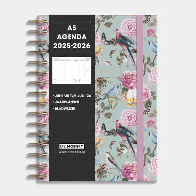 A5 Ringband Agenda 2025 - 2026 Romantisch Bloesem