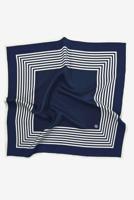 Lescarf shawl 1001N No. 12 Navy & White / 65cm - thumbnail