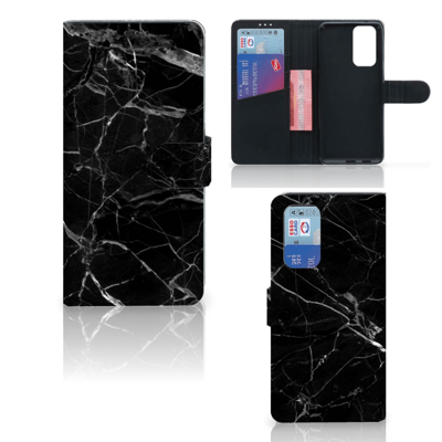 OnePlus 9 Pro | Bookcase | Marmer Zwart - Origineel Cadeau Vader