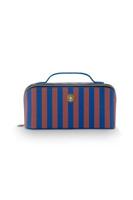 Pip Studio Pip Studio Cyrille Cosmetic Bag Medium Stripe Blue 23.5x11x5x22cm - thumbnail