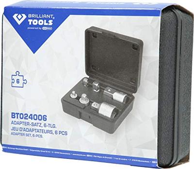 Brilliant Tools BT024006 BT024006 Dopsleuteladapterset Aandrijving 1/4 (6.3 mm), 3/8 (10 mm), 1/2 (12.5 mm), 3/4 (20 mm) 1 stuk(s) Brilliant Tools BT024006 BT024006 Dopsleuteladapterset Aandrijving 1/4 (6.3 mm), 3/8 (10 mm), 1/2 (12.5 mm), 3/4 (20 mm) 1 stuk(s)