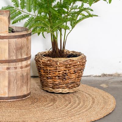 Rotan Drypot Abaca plantenmand 33x24cm Rotan Drypot Abaca plantenmand 33x24cm