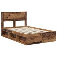 Bedframe met hoofdeinde Oudhout 120 x 200 cm Massief grenenhout - thumbnail