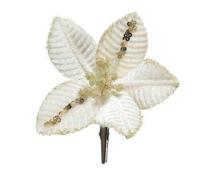 Poinsettia fluweel cream 10 cm - thumbnail