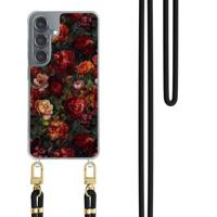 Samsung Galaxy S25 hoesje met zwart koord - Floral garden - thumbnail