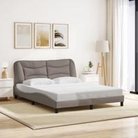 Bedframe zonder matras stof taupe 160x200 cm - thumbnail