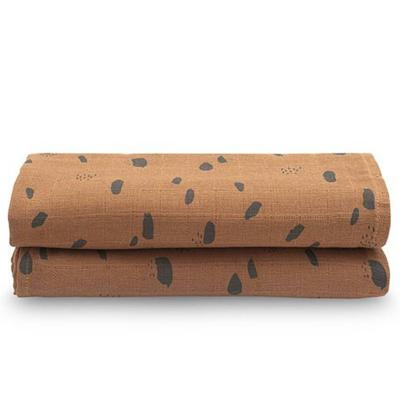 Jollein hydrofiel multidoek large 115x115cm - set van 2 Spot caramel Jollein hydrofiel multidoek large 115x115cm - set van 2 Spot caramel