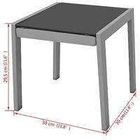 Ligbedden met tafel aluminium zwart - thumbnail
