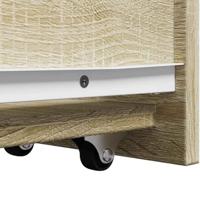 Badkamerkast smal met wielen bewerkt hout sonoma eikenkleurig - thumbnail