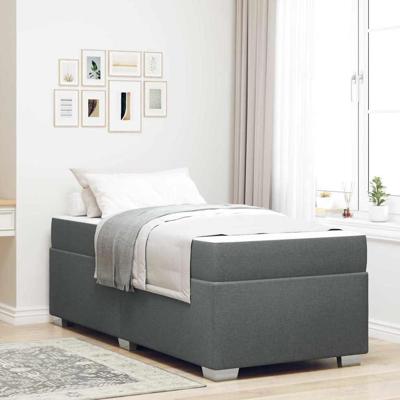 Bedframe Donkergrijs 90 x 190 cm Stof