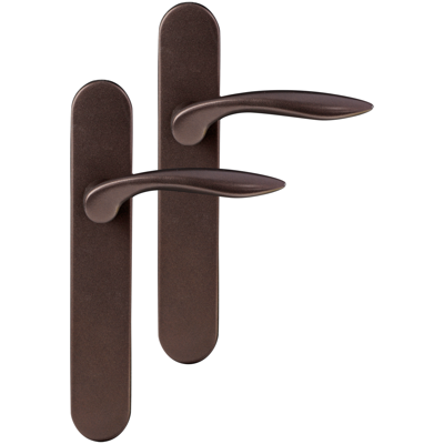 Differnz | Groningen deurkruk | ovaal schild | sleutel 56 mm | brons