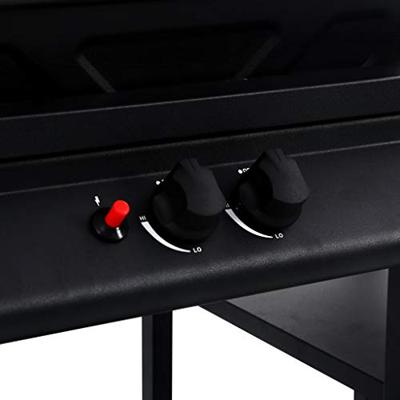 Gasbarbecue met 3-laags zijtafel zwart Gasbarbecue met 3-laags zijtafel zwart