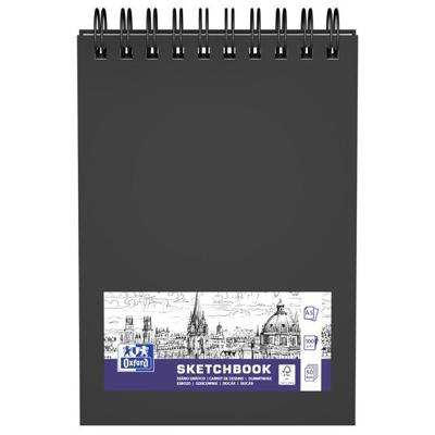 Oxford schetsboek, 100 g/m², ft A5, zwart, 50 vel