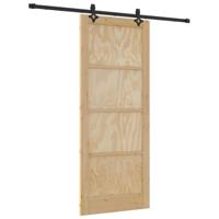 schuifdeur met beslag 86x211 cm massief grenenhout - thumbnail