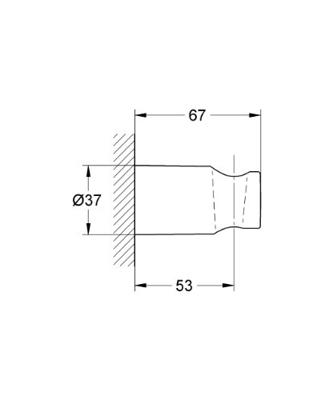 Grohe Rainshower wandhouder zonder roset Chroom Grohe Rainshower wandhouder zonder roset Chroom