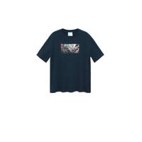 Mango Man T-shirt met printopdruk blauw - thumbnail