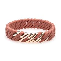 Armband Dames TheRubz Siliconen Roestvrij staal Staal/Siliconen Kleur Roze Afmeting 15 mm x 19 cm - thumbnail