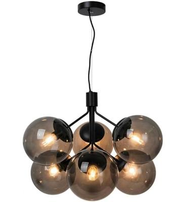 Nordlux 6-lichts hanglampIvona zwart met smoke glas - 2112163003
