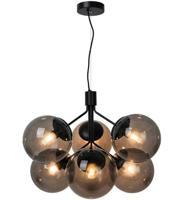 Nordlux 6-lichts hanglampIvona zwart met smoke glas - 2112163003 - thumbnail