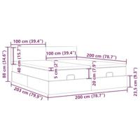 Ottoman bed met matrassen en LED's 200x200cm stof lichtgrijs - thumbnail