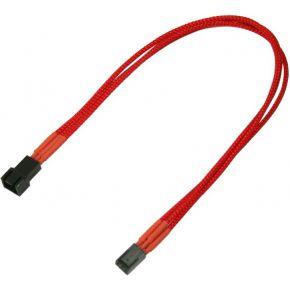 Nanoxia 900300017 3-pins Molex verlengkabel, 30 cm, rode enkele mouw
