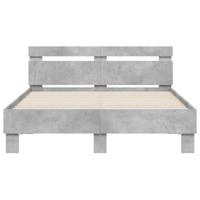 Bedframe met hoofdeinde en LED betongrijs 135x190 cm - thumbnail