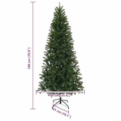 VidaXL Kunstkerstboom met 300 led met standaard groen 180 cm pe en pvc