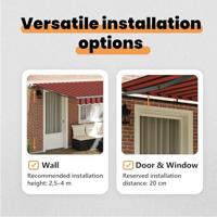 VidaXL Inklapbaar zonnescherm oranje en bruin 400 × 300 cm - thumbnail