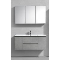 Badkamermeubelset Sanimar Genua 120 cm Inclusief Spiegelkast Betonlook Sanimar - thumbnail