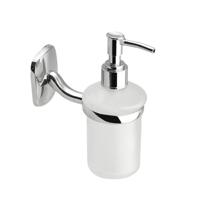 Zeepdispenser Sapho Rumba Hangend 150 ML Melkglas / Chroom - thumbnail